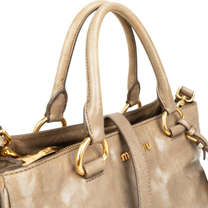 Miu Miu Vitello Lux Leather Handbag