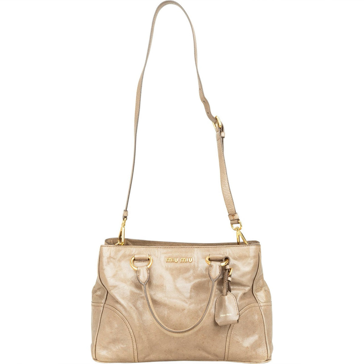 Miu Miu Vitello Lux Leather Handbag
