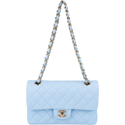 Chanel Quilted Caviar Leather Small Double Flap Shoulder Bag