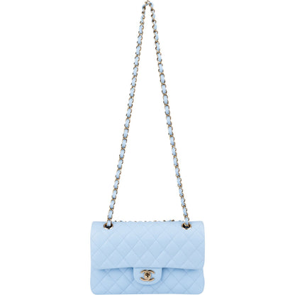 Chanel Quilted Caviar Leather Small Double Flap Shoulder Bag