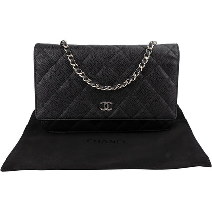 Chanel Quilted Caviar Leather Wallet on Chain Crossbody Bag