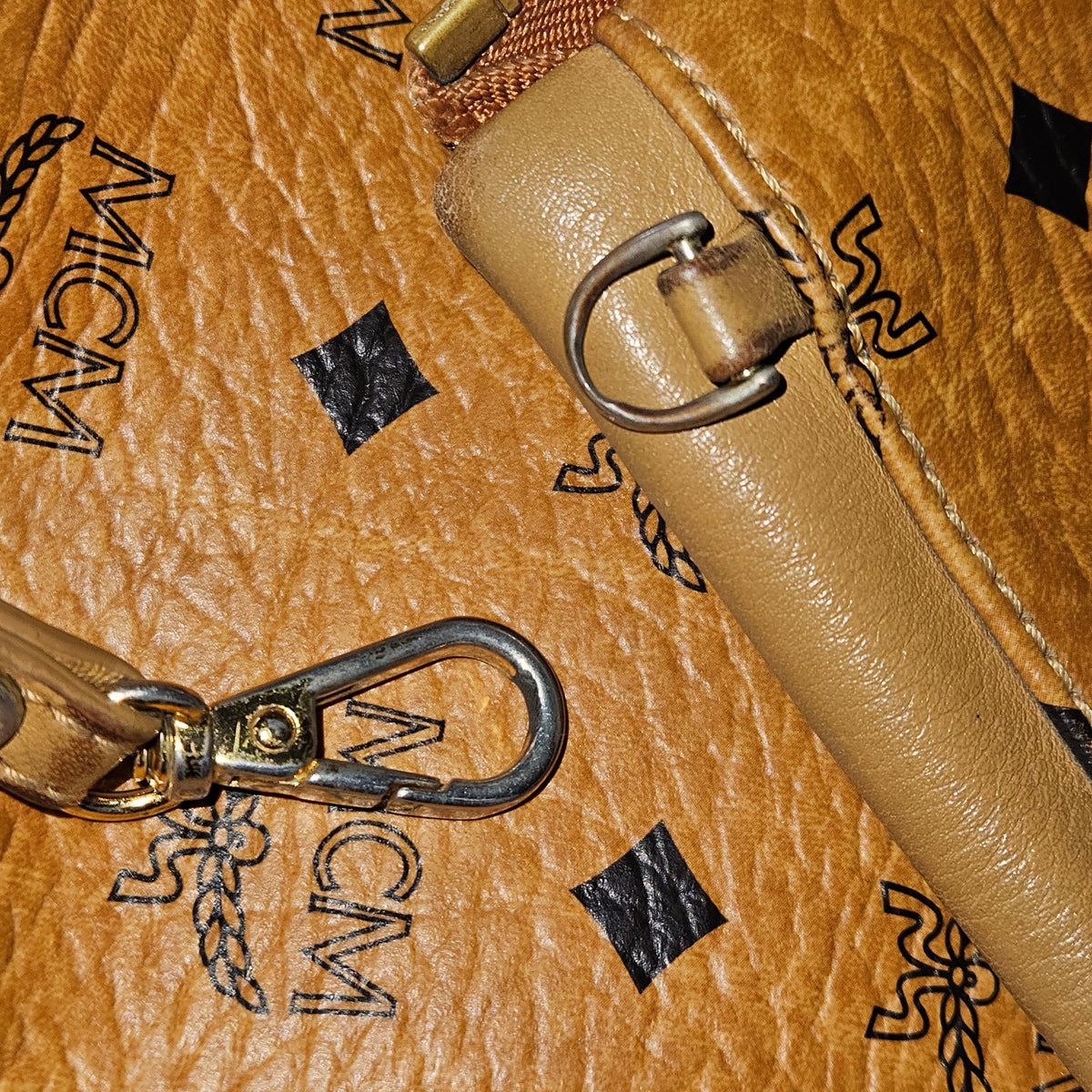 MCM Monogram Visetos  Studded 2 in 1 Bag Backpack