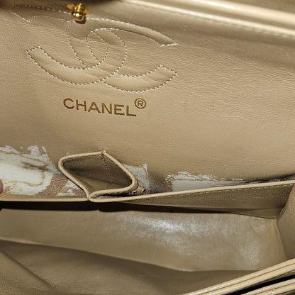 Chanel Quilted Lambskin 24K Gold Small Double Flap Shoulder Bag