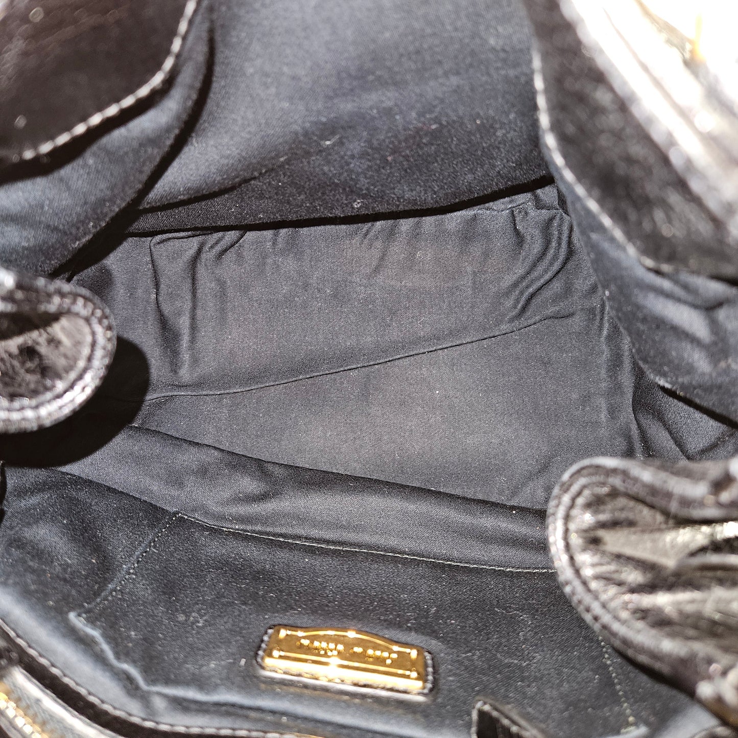 Miu Miu Vitello Shine Leather Bow Bauletto Handbag